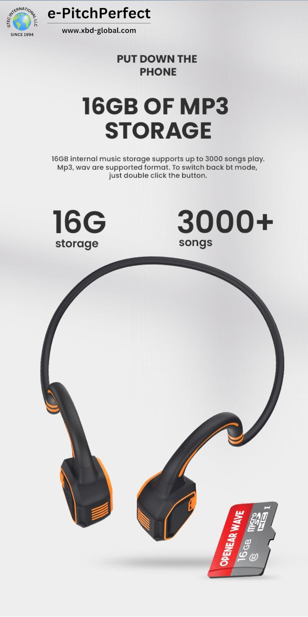 ePP-BC-S6 SWIMMING, Bone Conduction military grade, open ear, sport headphones, Bluetooth 5.3, IPX8 design (Full water proof) Sold 32,000+ worldwide