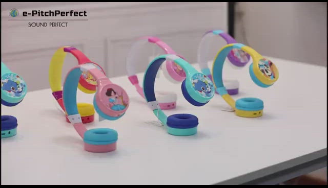 适合儿童的 e-PitchPerfect (e-PP) 蓝牙 V5.0 耳机无线耳机耳罩式舒适耳垫，30 小时播放时间在美国设计和制造