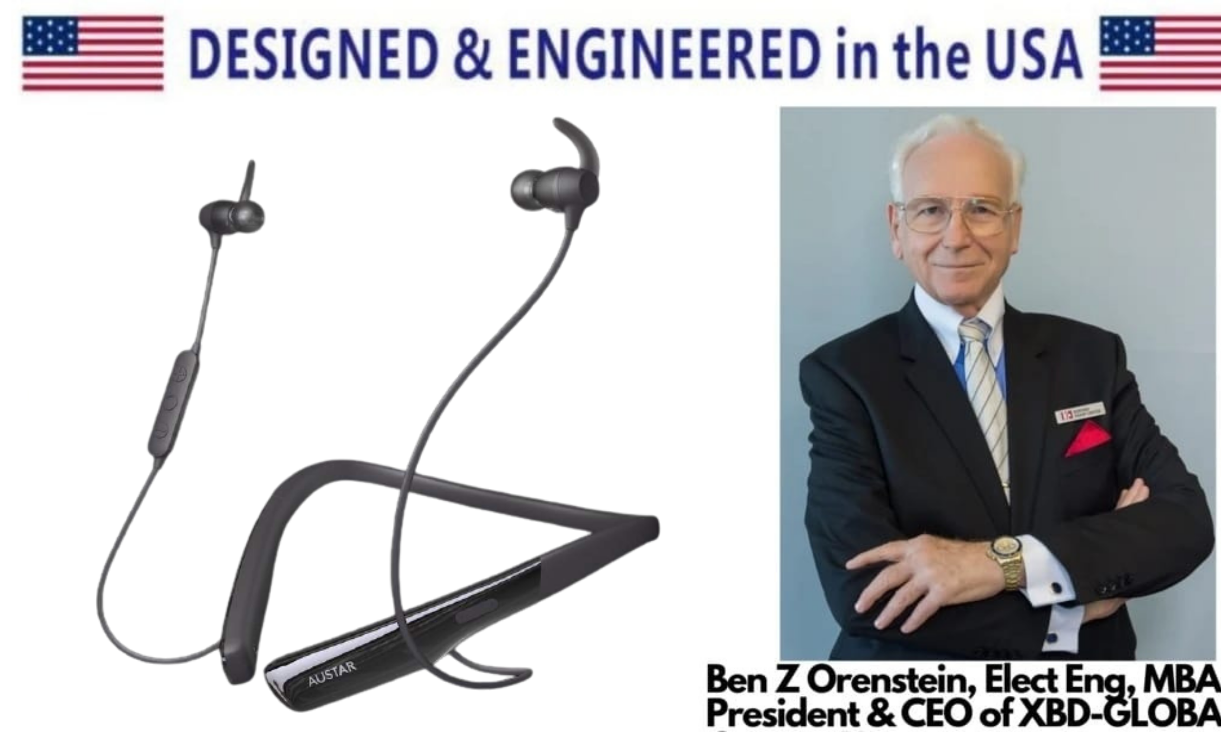 eEAR® WP-BT N30 颈带式助听器 最好的防水 + 蓝牙助听器和无线蓝牙耳机，价格实惠，已售出 10,000 多个