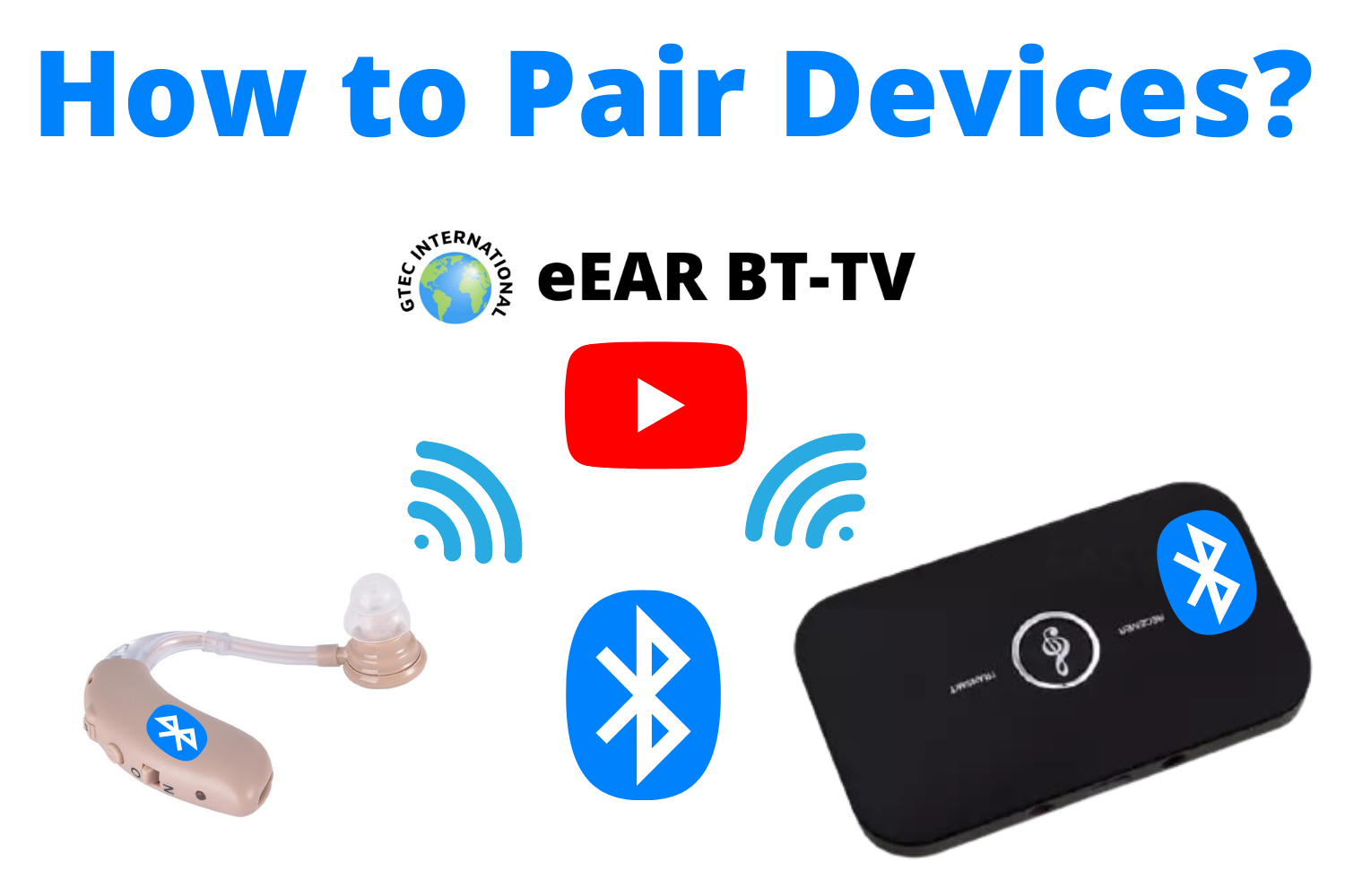 eEAR® eEAR-BT-TV-01 Sistema de TV Bluetooth eEAR La solución perfecta para escuchar TV para usuarios de audífonos y personas con discapacidad auditiva Diseñado y diseñado en los EE. UU. Vendido más de 12,000 en todo el mundo