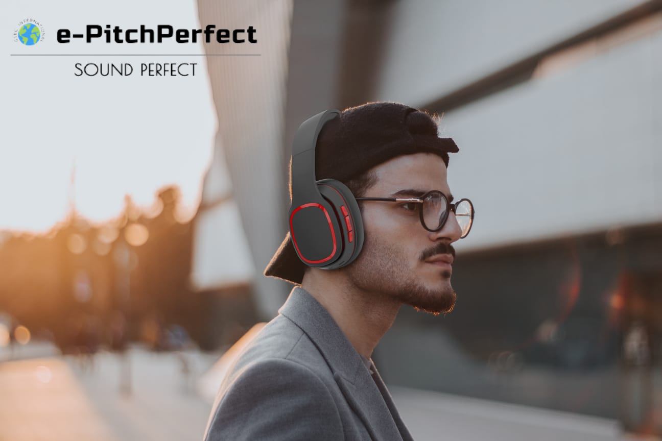 e-PP 001 ANC-BT e-PitchPerfect (e-PP) Sluchátka s aktivním potlačením hluku (ANC) Sluchátka Bluetooth V5.0 (BT) s cestovní taškou Navrženo a vyrobeno v USA