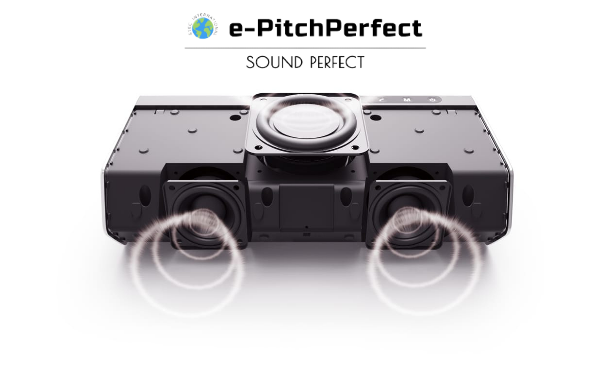 e-PitchPerfect (e-PP) H8008 Intelligenter 40-W-Lautsprecher Heimsteuerungsgerät/Smart Home Control Entwickelt und hergestellt in den USA