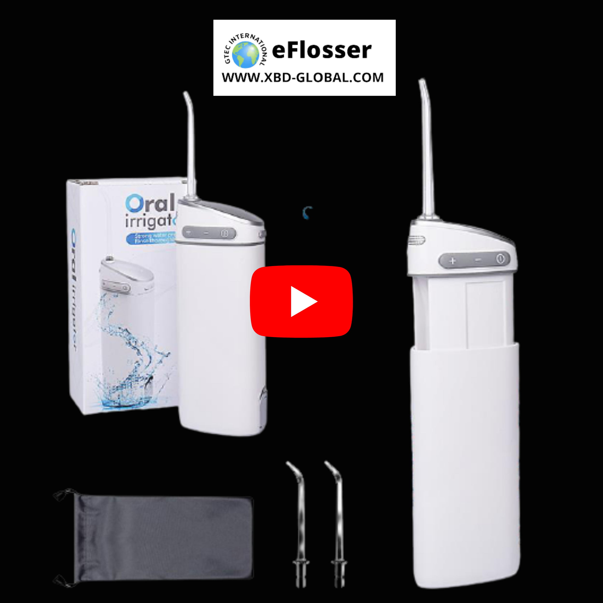 eFlosser 165ml 迷你型便携式水牙线专业无绳口腔牙线 3 种模式（白色）