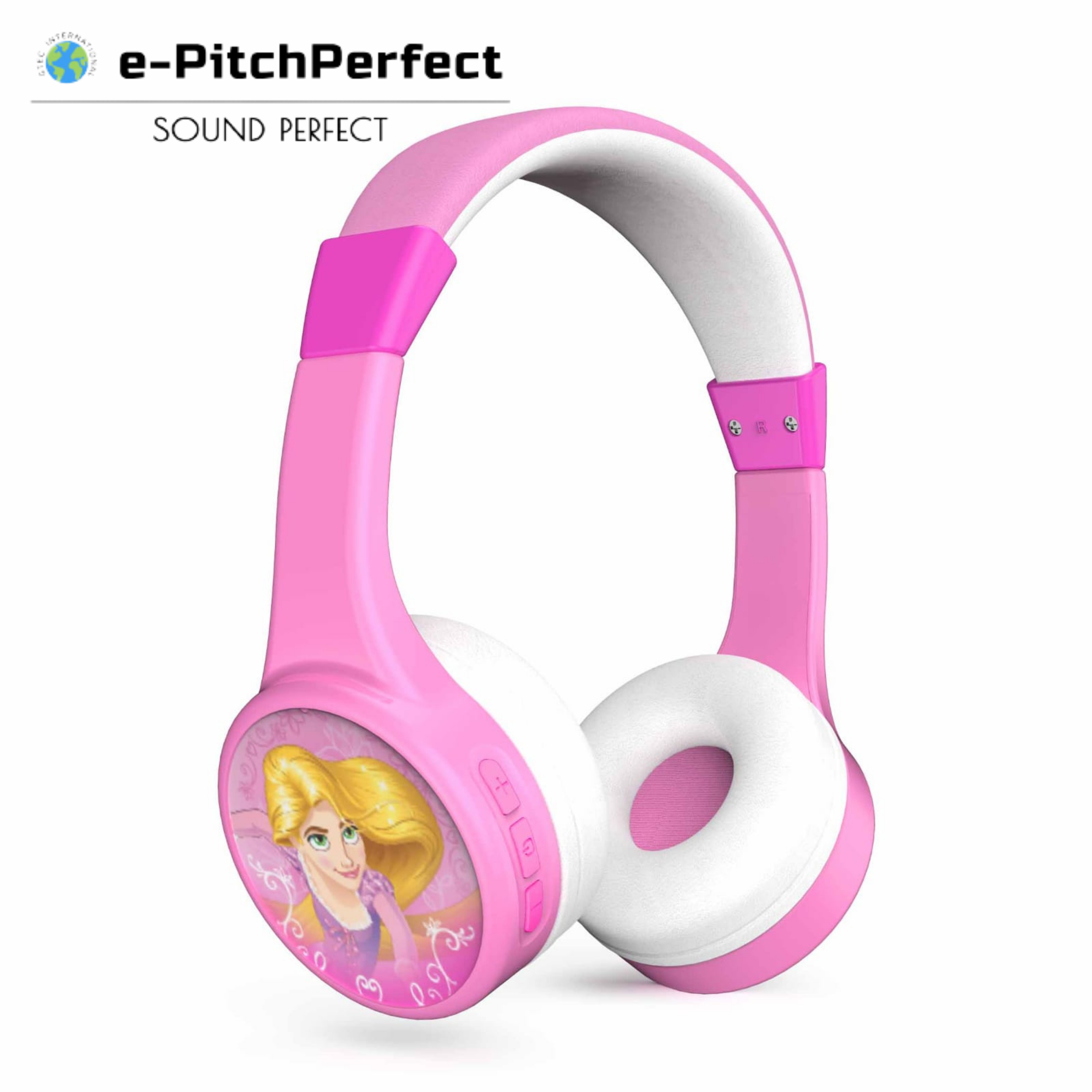 适合儿童的 e-PitchPerfect (e-PP) 蓝牙 V5.0 耳机无线耳机耳罩式舒适耳垫，30 小时播放时间在美国设计和制造