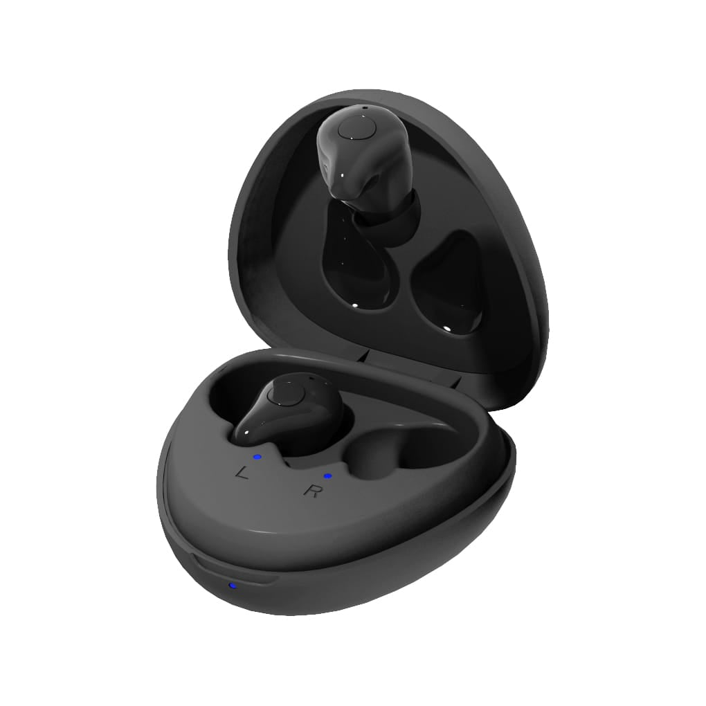 Neues Paar eEAR-Hörgeräte und Bluetooth (BT)-Ohrhörer, alles in einem für das rechte und das linke Ohr. Modernste Technologie mit benutzerfreundlichen Hörgeräte-Apps. Einzigartig in der Hörgerätebranche. Beste Qualität zu günstigen Preisen.