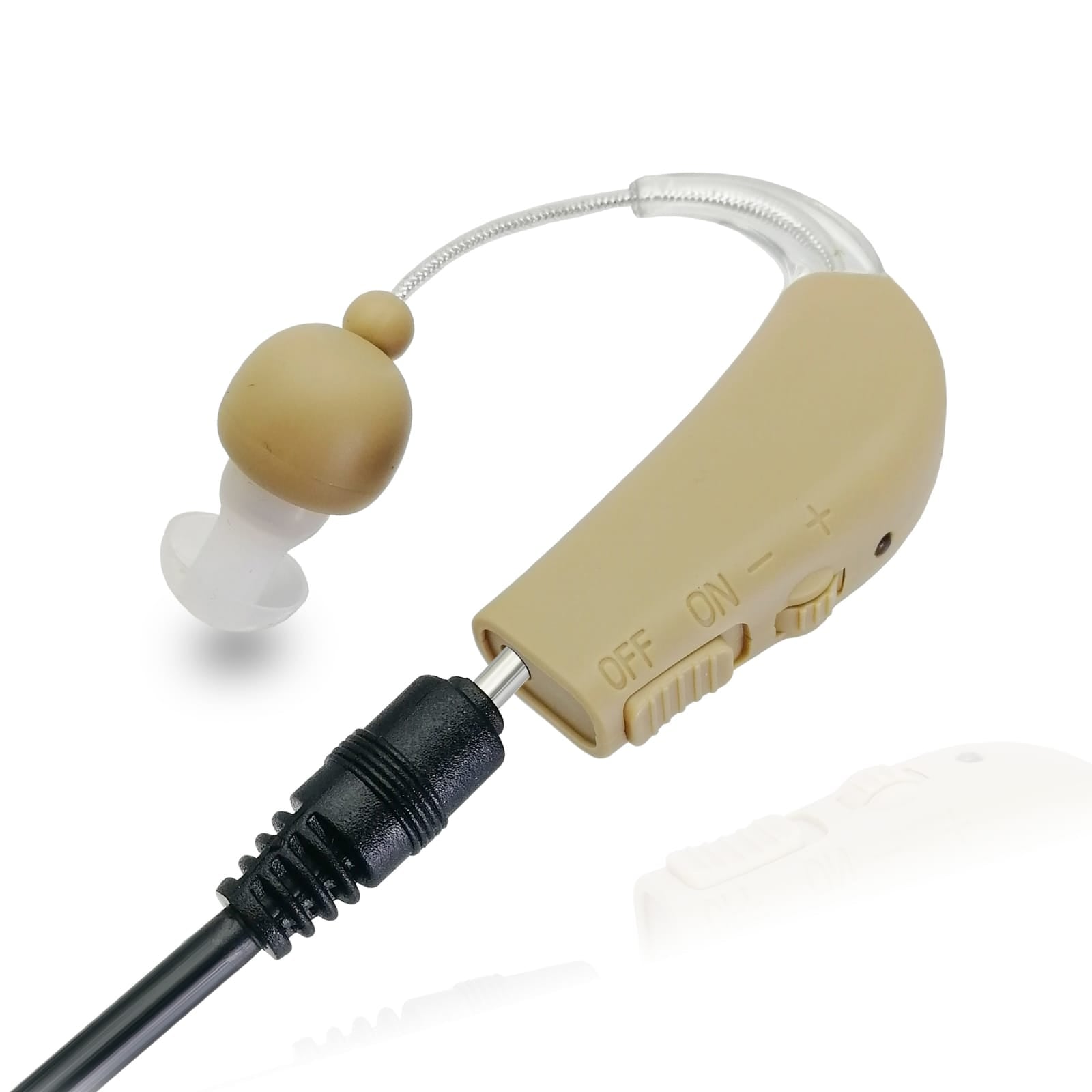 Paire de mini prothèses auditives derrière l'oreille BTE-27 Prothèses auditives rechargeables Conçues et fabriquées aux États-Unis Vendues à plus de 12 000 dans le monde