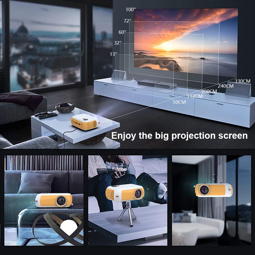 ePP-T20 Pico Mini Portable Projectorは、携帯電話、Android OS、またはiOS、ウィンドウ、PC、ラップトップ、タブレットなどに接続できます。