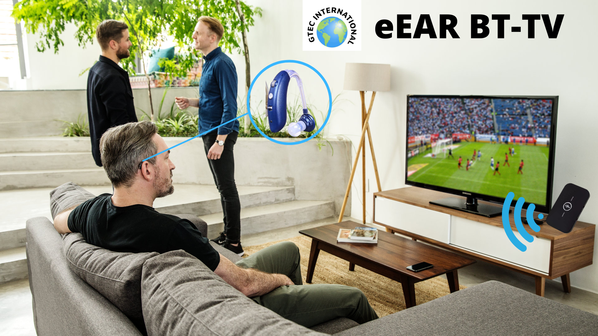 eEAR® eEAR-BT-TV-01 Sistema de TV Bluetooth eEAR La solución perfecta para escuchar TV para usuarios de audífonos y personas con discapacidad auditiva Diseñado y diseñado en los EE. UU. Vendido más de 12,000 en todo el mundo