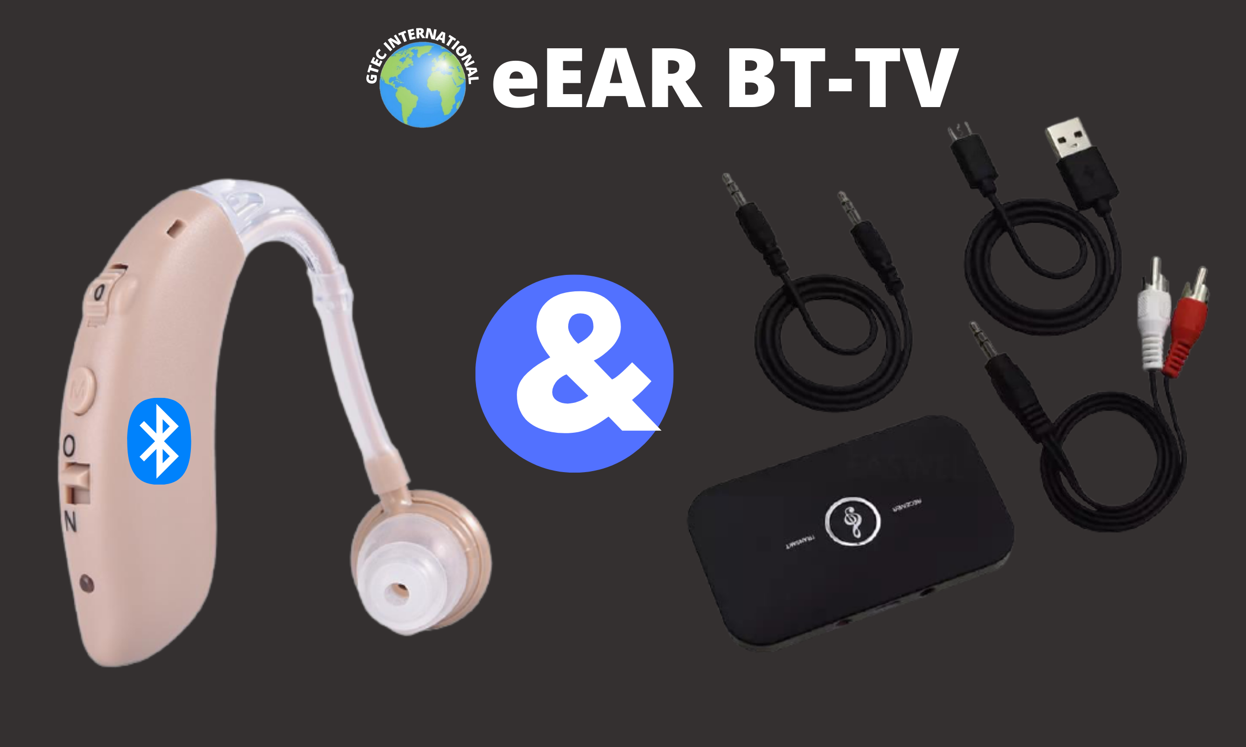 eEAR® eEAR-BT-TV-02 eEAR Bluetooth TV System Perfect Solution for TV listening for Hearing Aid Users & Hearing Impairment Designed and Engineered in the USA